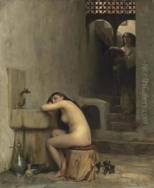 Repos Au Bain Oil Painting by Theodore Jacques Ralli