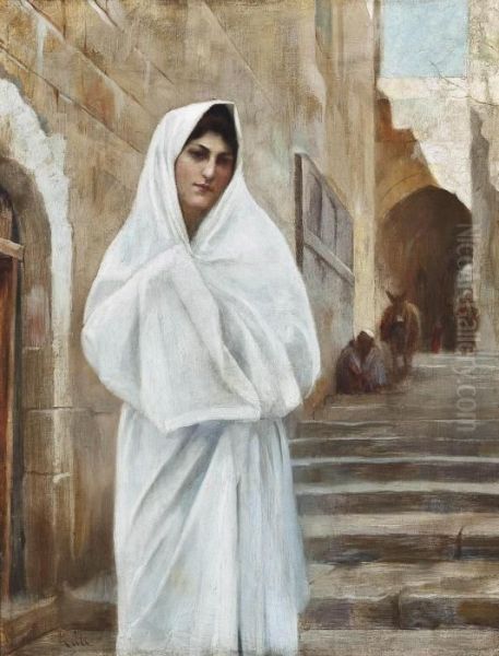 A Maiden Of Jerusalem Oil Painting by Theodore Jacques Ralli