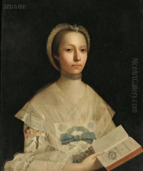 Portrait Of A Lady Holding Oil Painting by Allan Ramsay