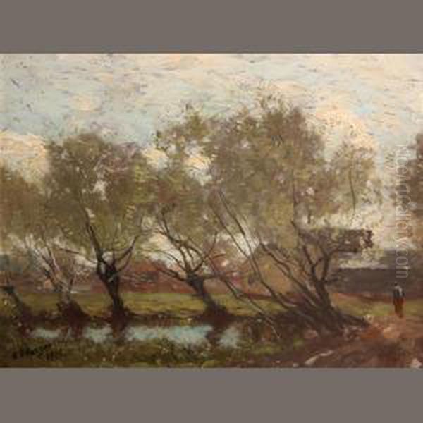 Trees Along A Pool Oil Painting by Henry Ward Ranger