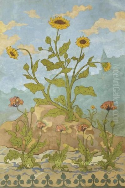 Tournesols Et Pavots Oil Painting by Paul-Elie Ranson