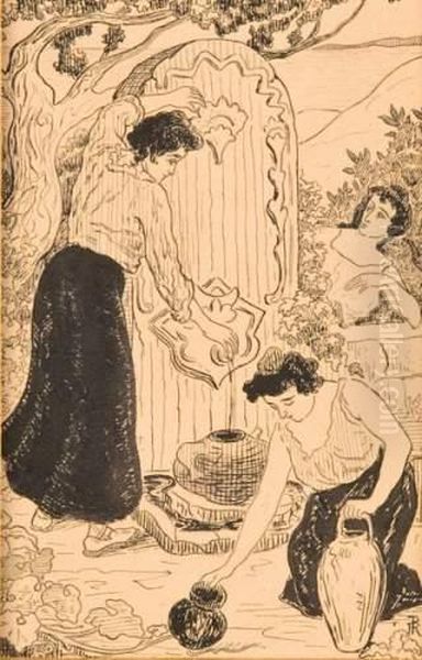 Femmes A La Fontaine Oil Painting by Paul-Elie Ranson