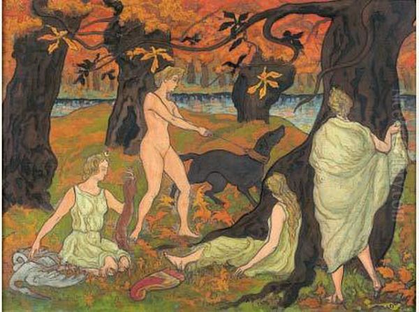 Diane Chasseresse Pres Du Lac Ou
 Scene Pastorale Ou Baigneuse Chasseresse Ou Diane Au Bain, Circa 
1894-1896 Oil Painting by Paul-Elie Ranson