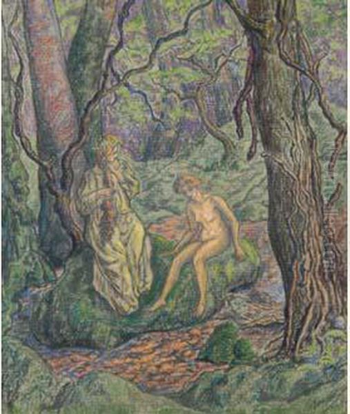 Nu Dans Le Sous-bois, Vers1895 Oil Painting by Paul-Elie Ranson