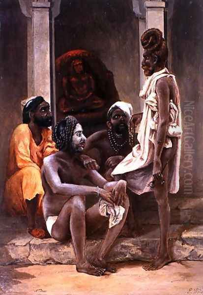 Gosiens or Fakirs at Ahmedabad, 1858 Oil Painting by General E.W. Wray