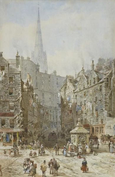 Grassmarket, Edinburgh Oil Painting by Louise Rayner