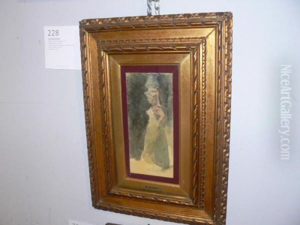 Figura Femminile Con Vaso Oil Painting by Ernesto Rayper