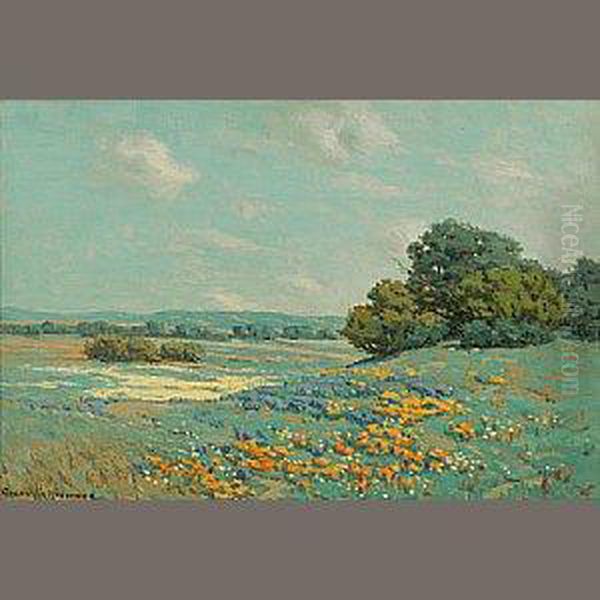 California Poppy Field Oil Painting by Granville Redmond