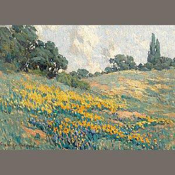 California Wildflowers On Rolling Hills Oil Painting by Granville Redmond