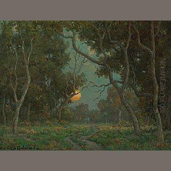 Early Moon Oil Painting by Granville Redmond