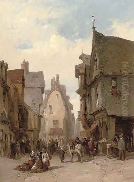 Vitre, Brittany Oil Painting by Lewis John Wood