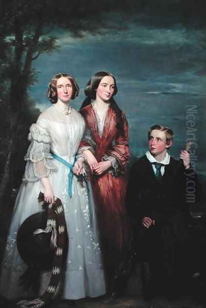 The Misses Smith and Master Smith of Crooksfield, Berwickshire, 1856 or 1859 Oil Painting by William Smellie Watson