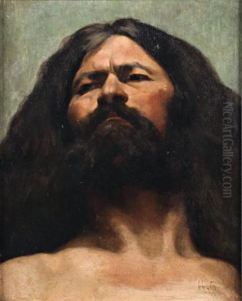 Portrait De Samson Oil Painting by Henri Alexandre Georges Regnault