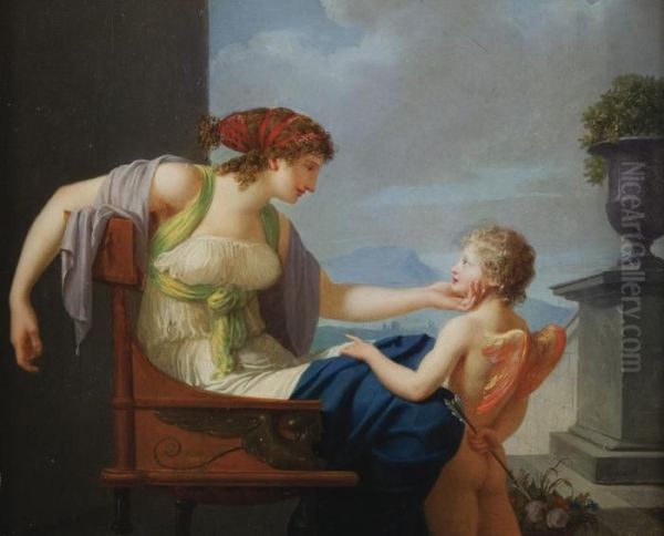 Venus Et Cupidon Oil Painting by Jean-Baptiste Regnault