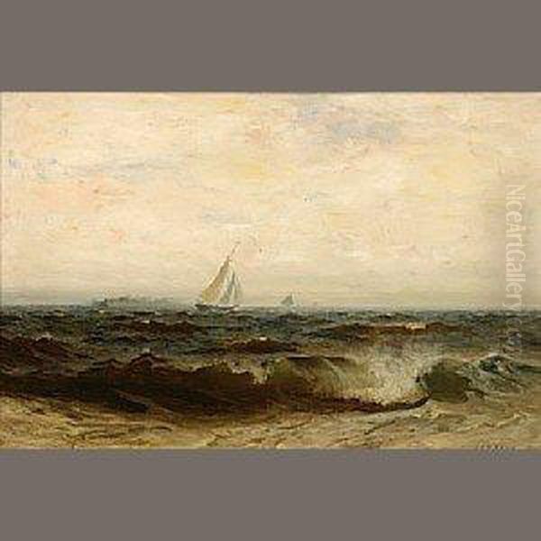 Sailboats On Choppy Seas Oil Painting by Frank Knox Morton Rehn