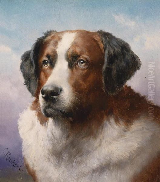 Saint Bernard Oil Painting by Carl Reichert