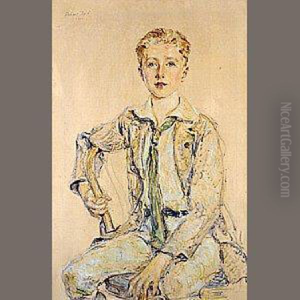 Portrait Of A Boy Oil Painting by Robert Reid