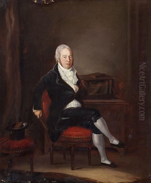 Portrait D'un Gentilhomme Assis Oil Painting by Joseph Reinhart