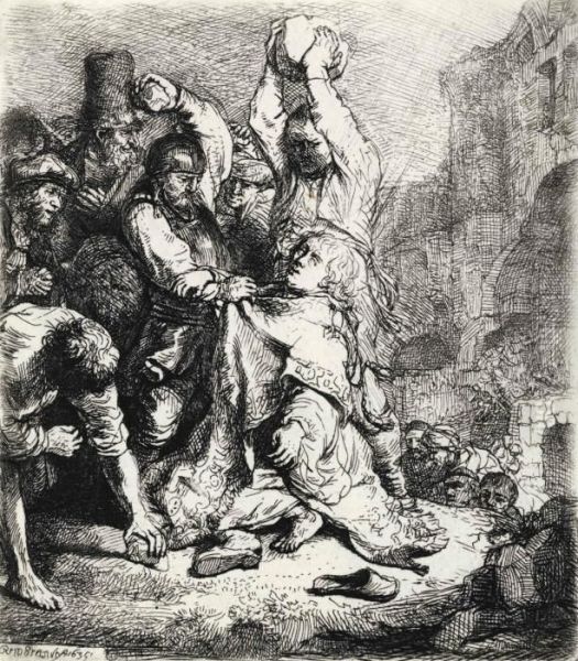 The Stoning Of St. Stephen Oil Painting by Rembrandt Van Rijn