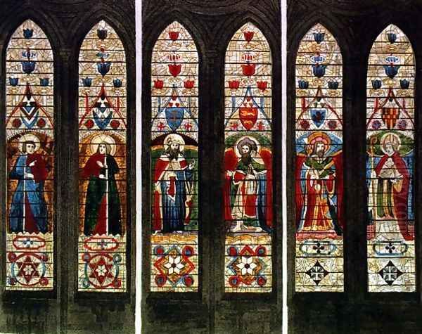 East Windows, plate E from 'Westminster Abbey', engraved by Frederick Christian Lewis (1779-1856) pub. by Rudolph Ackermann (1764-1834) 1812 Oil Painting by White, William Johnstone