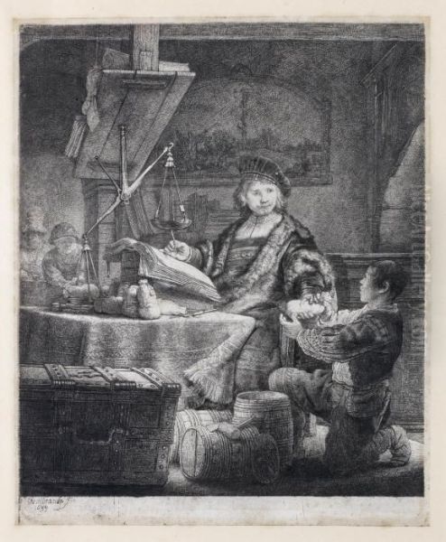 Jan Uytenbogaert, The Gold Weigher Oil Painting by Rembrandt Van Rijn