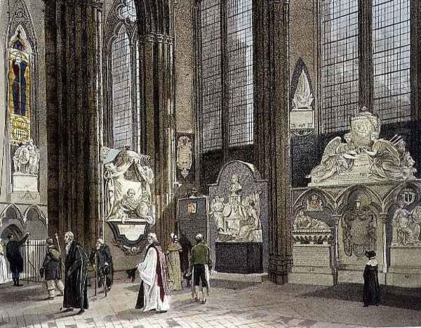 The Ninth, Tenth and Eleventh Windows in the North Aisle, plate 62 from Westminster Abbey, engraved by J. Bluck (fl.1791-1831) pub. by Rudolph Ackermann (1764-1834) 1812 Oil Painting by White, William Johnstone