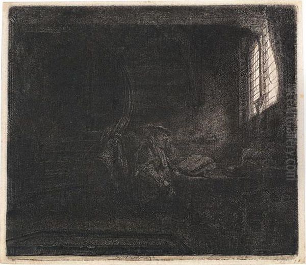 Der Heilige Hieronymus Im Zimmer Oil Painting by Rembrandt Van Rijn