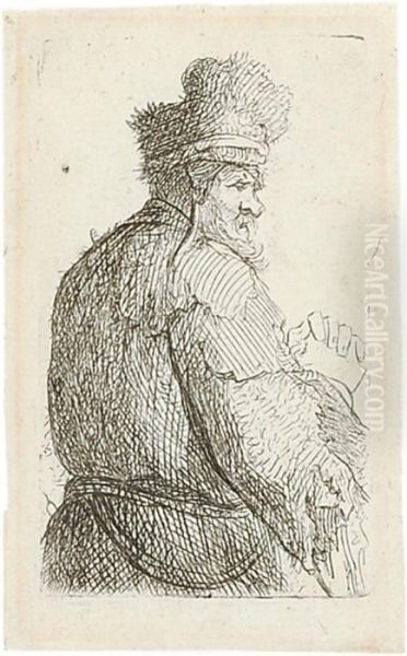 Vom Rucken Gesehener Greis, Halbfigur by Rembrandt Van Rijn