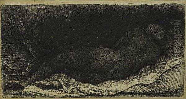 Negress Lying Down Oil Painting by Rembrandt Van Rijn