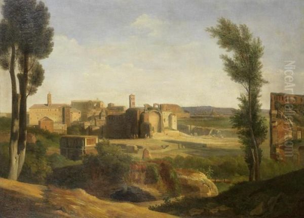 A View Of The Forum, Rome Oil Painting by Jean-Charles Joseph Remond