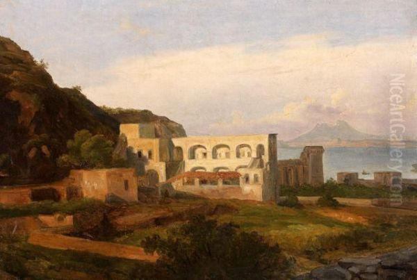 Vue Prise Dans L'ile D'ischia Pres De Naples Oil Painting by Jean-Charles Joseph Remond