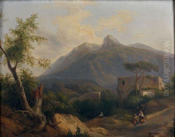 Paysage Des Abruzzes Oil Painting by Jean-Charles Joseph Remond