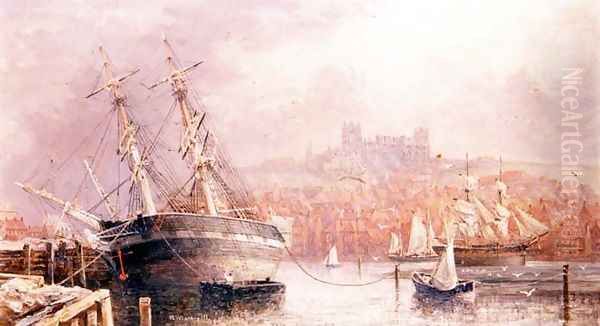 Whitby Harbour Oil Painting by Richard Weatherill