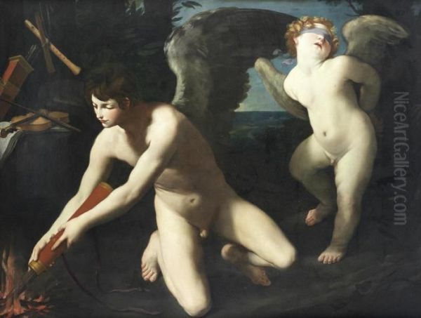 An Allegory Of Sacred And Profane Love Oil Painting by Guido Reni