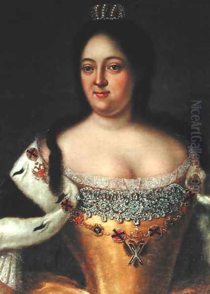 Portrait of Empress Anna Ioannovna (1693-1740) Oil Painting by Johann Heinrich Wedekind