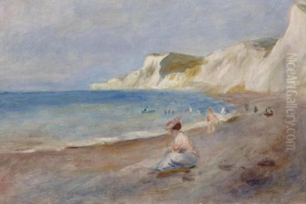 La Plage De Varengeville Oil Painting by Pierre Auguste Renoir