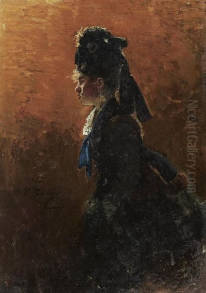 Study For A Parisian Cafe Oil Painting by Il Ia Efimovich Repin