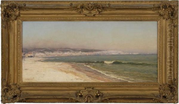 View Of The Baie D'alger Oil Painting by Marius Reynaud