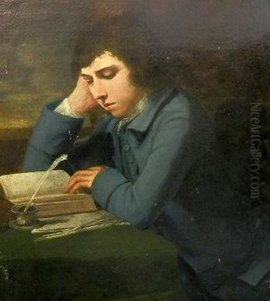 Portrait Of A Boy Reading Oil Painting by Sir Joshua Reynolds