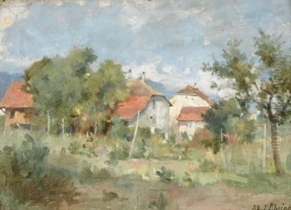 Sommerliche Landschaft Mit Bauernhausern Oil Painting by Louis Rheiner