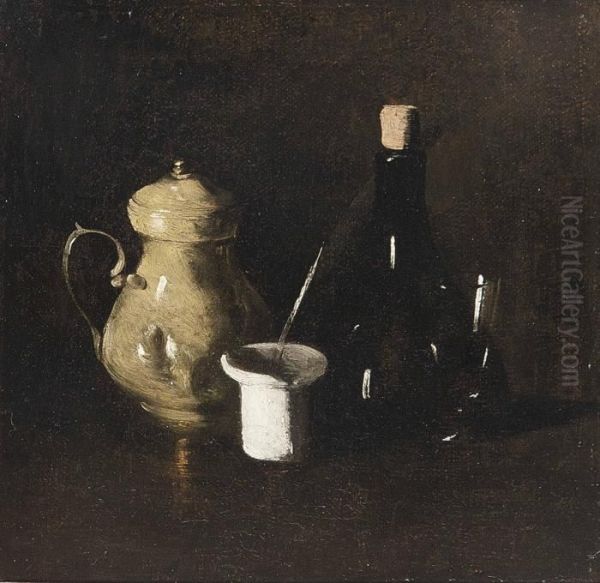 Refreshment Oil Painting by Theodule Augustine Ribot