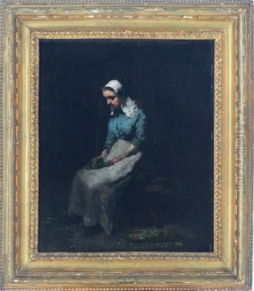 A Woman Seated Oil Painting by Theodule Augustine Ribot