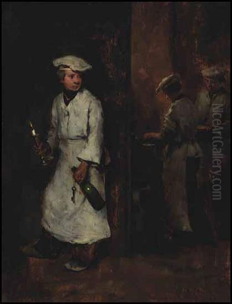 L'office Oil Painting by Theodule Augustine Ribot