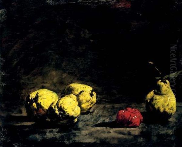 Still Life With Pears And A Quince Oil Painting by Theodule Augustine Ribot