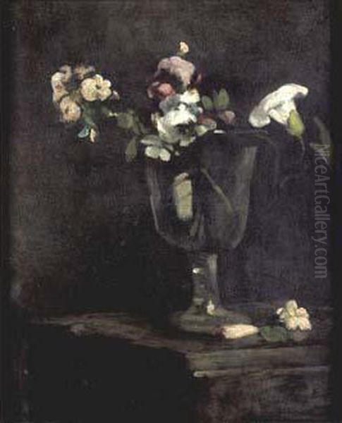 Nature Morte Aux Fleurs Oil Painting by Theodule Augustine Ribot