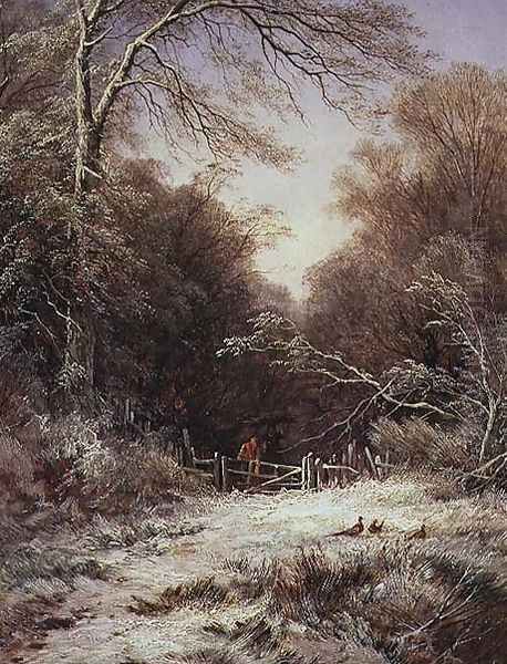 The Lane: Winters Morning Oil Painting by George Alfred Williams