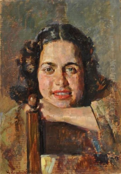 La Modella Oil Painting by Gaetano Ricchizzi