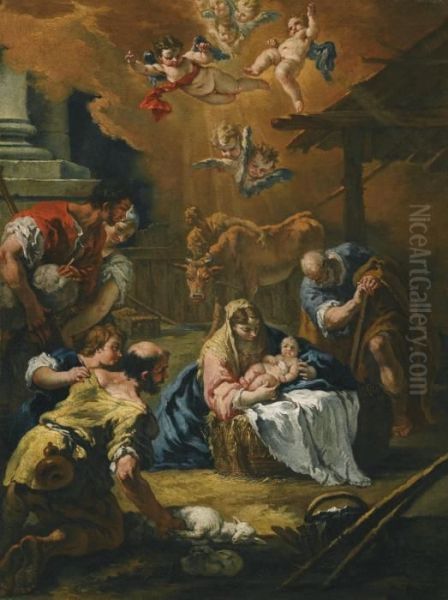 The Adoration Of The Shepherds Oil Painting by Sebastiano Ricci