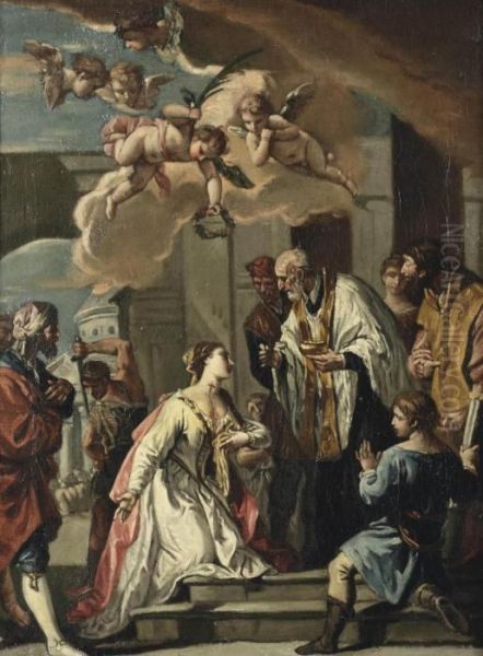 The Communion And Martyrdom Of Saint Lucia Oil Painting by Sebastiano Ricci