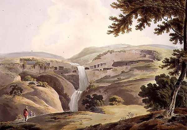 The Mountain of Ellora, 3rd view, plate III from Part 5 of 'Oriental Scenery', engraved by Thomas Daniell (1749-1840) pub. 1803 Oil Painting by James Wales